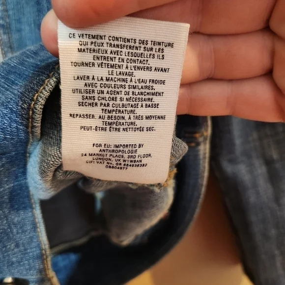 Upcycle Anthropologie Pilcro and the Letterpress Amore Jean Jacket size Small - Picture 8 of 9